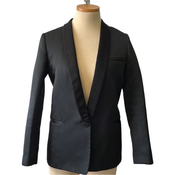 Sandro Tuxedo Blazer Jacket, Black, size 36/Small - Picture 3 of 15